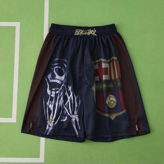 C.J. x F.C. Barcelona Retro 2000/01 Home Skeleton Jersey Shorts