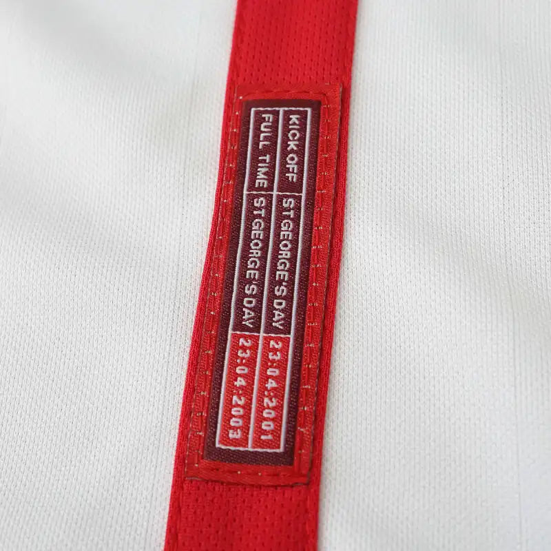 England National Team Home Retro Fan Version 2002 Season Jersey